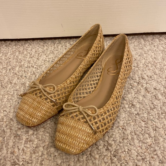 Sam Edelman Beige Woven Flats